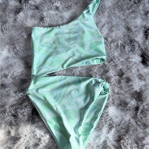 Skatie Mint Green One Shoulder Swimsuit